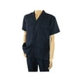 thumbnail image 3 of Men 2pc Stacy Adams leisure suit guayabera traditional matching Set 2201 Blue, 3 of 6
