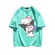 thumbnail image 4 of Camiseta de manga corta de algodón de estilo universitario sencillo para niñas de Hello Kitty, Top holgado con cuello redondo que combina con todo para niños, 4 of 5