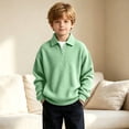 thumbnail image 4 of GigrtiJin 3T-14T Kids Quarter Zip Sweatshirts V Neck Collared Long Sleeve Sweatshirts Fall Winter Stretch Sweatshirts, 4 of 6