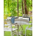 thumbnail image 4 of Outdoor Tablecloth with Umbrella Hole and Zipper Beige White Stripes Round Outdoor Tablecloths 60 Inch Waterproof Outside Table Cloths Patio Table Cloth Cover for Outdoor Tables Picnic Garden, 4 of 6