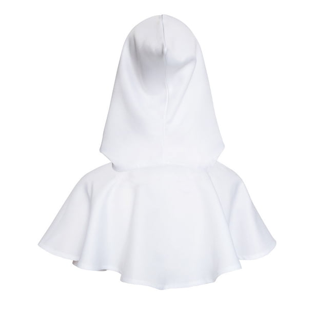 Yuarrent Capucha de banquete de Halloween decoración mujeres hombres capa chal decoración Medieval capucha sombrero foto Prop Festival ropa accesorio Kits de decoración para fiestas Blanco Yuarrent HA069098-01