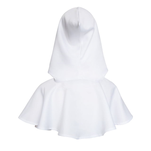 Bewildely Fiesta de Halloween Banquete Capucha Decoración Capa Mantón Decoración Adultos Medieval Cowl Hat Photo Prop Holiday Festival Accesorio Kits de decoración para fiestas Blanco Bewildely HA069098-01