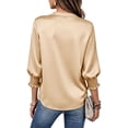 thumbnail image 5 of Womens Plus Size Shirts 3/4 Sleeve Button Down Tops for Women V Neck Dressy Casual Fall Top S-3XL, 5 of 8
