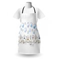 thumbnail image 3 of Cartoon Apron, Clouds with Closed Eyes Cats Sitting Collars Cartoonish Animal Drawing Feline, Unisex Kitchen Bib with Adjustable Neck for Cooking Gardening, Adult Size, Pale Blue Dusk, by Ambesonne, 3 of 4