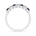 thumbnail image 2 of ANGARA Natural Half Eternity Seven Stone Sapphire and Diamond Wedding Ring in 14K White Gold for Women (Size-3mm) | September Birthstone, Anniversary, Jewelry Gift for Women | Natural Sapphire Ring, 2 of 9