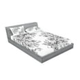 thumbnail image 2 of Ambesonne Floral Fitted Sheet & Pillow Sham Set, Astrology Pisces Sign, Queen, Black White, 2 of 2