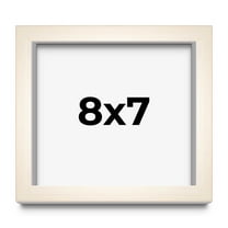 8x7 Frame White Wheat Solid Wood Picture Frame | Moulding Width 0.75 Inches | Interior Depth 0.5