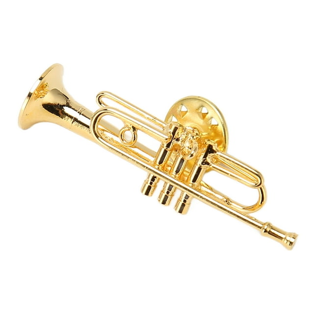 Broche de instrumento musical, broche de solapa de trompeta en forma de trompeta en miniatura de oro Broche de trompeta Integración perfecta
