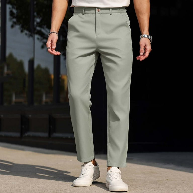 ZVNAΖH Mens Golf Pants Straight-Fit Stretch Dress Pants Quick Dry