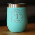 thumbnail image 2 of Bevvee Insulated Wine Tumbler 12 oz Cheers 1 Year Gifts for Wine Lovers Tumblers, 2 of 4