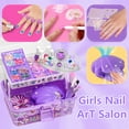 thumbnail image 3 of Rirool Kids Makeup & Nail Polish Kit for Girls - 2 in 1 Washable Cosmetic Set with Nail Dryer, Princess Crown & Jewelry - DIY Toys Gift for Ages 3-8 Purple, 3 of 7