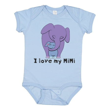

Inktastic I Love My MiMi Elephant Purple Blue Gift Baby Boy Bodysuit