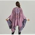 thumbnail image 4 of CoCopeaunt Women Warm Shawl Wraps Double Side Poncho Front Open Cape Blanket Long Large Winter Sweater Scarf, 4 of 5