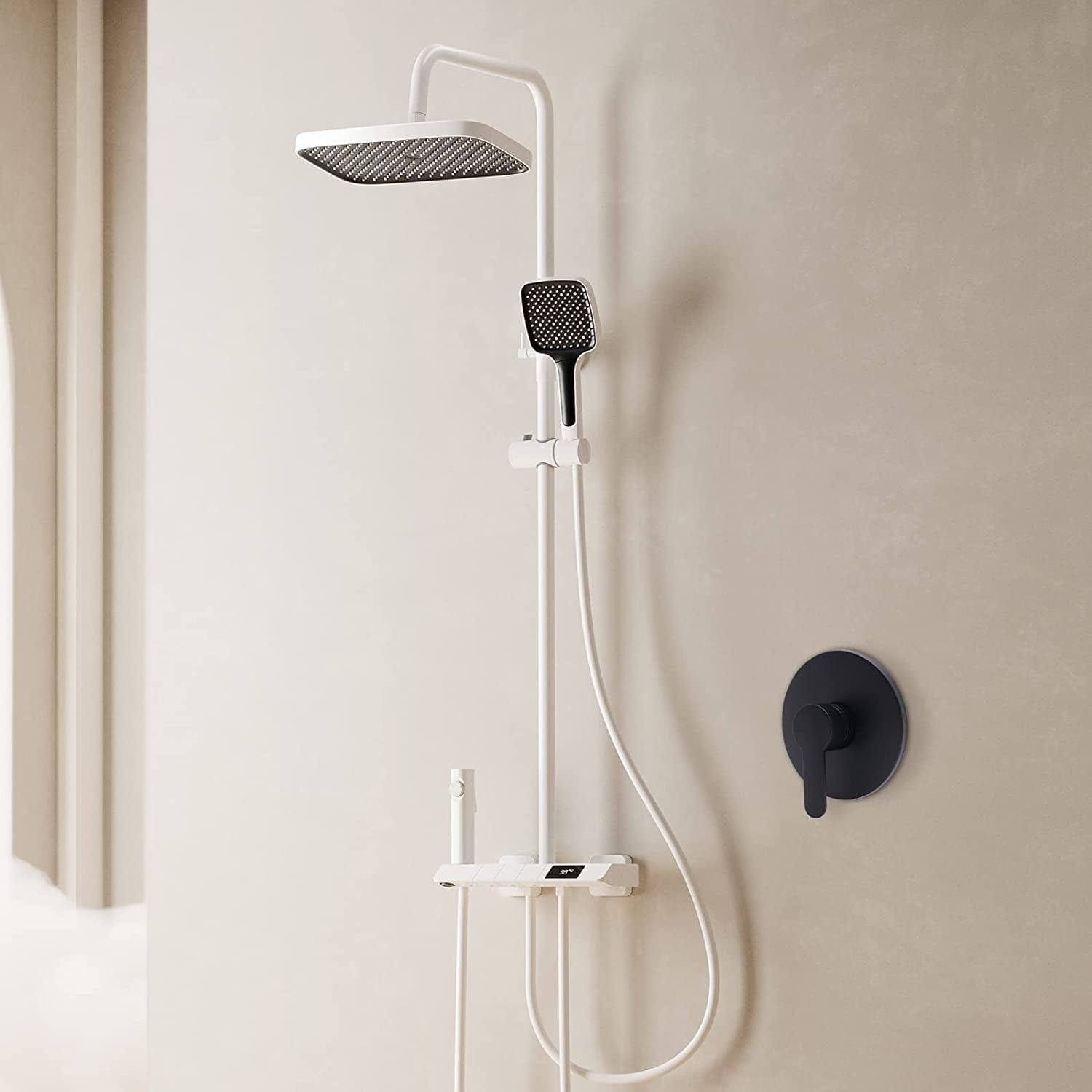 Wall Mount Shower Faucet Control Valve Bath Mixer Bathroom Water Tap Hot Cold❕