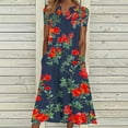thumbnail image 1 of Robe d'Été pour Femmes 2024 Mode Grande Taille Décontractée Manches Courtes Col en V Imprimée Robe Ample 50 % de Réduction Liquidation!, 1 of 5