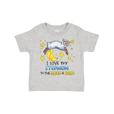 

Inktastic I Love My Stepmom to the Moon and Back- Cute Sheep Gift Toddler Boy or Toddler Girl T-Shirt