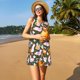 thumbnail image 3 of Fotbe Roosters and Chicks Vestido de Verano sin Mangas para Mujer – Vestido Midi Línea A, Estilo Camiseta Floral, Vestido Playero Casual y Fluido, 3 of 7