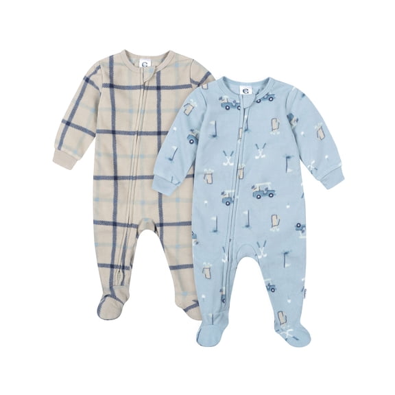 Gerber Baby and Toddler Boy 2pc Footed Blanket Sleepers, Sizes (0-3 Months - 5T)