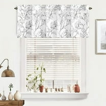 DriftAway Indoor and Outdoor Polyester Room Darkening Rod Pocket Valances White,Black,Multi-color 0.10 in x 18.00 in