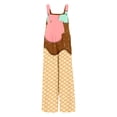 thumbnail image 6 of Tfken Girls Overalls Sleeveless Summer Comfy Casual Graphic Jumpsuit With Pockets Daily Wear Soft Kids Classic Clothes Size 5-6 Years Beige, 6 of 6