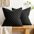 thumbnail image 6 of Wehilion 2pcs Throw Pillow Covers Modern Farmhouse Pillowcase Rustic Woven Textured Cushion Cover for Sofa Couch Bed Decorative Burlap Linen, 6 of 11