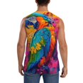 thumbnail image 4 of Balery Vibrant Parrot Splash Art Camisetas sin mangas para hombre, absorbe la humedad y protege contra el mal olor.-XX-Large, 4 of 7