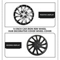 thumbnail image 3 of HLONK 14” Wheel Covers & Hub Caps Polypropylene Silver Black, 3 of 5