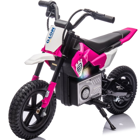 iRerts 24v Ride on Toys for Big Kids, Powered Ride on Motocross Motorcycle Road Bike for Boys Girls Age 5-15, Kids Electric Motorcycle with Bluetooth/Music/LED Light/200W Motor/9 MPH Max Speed, Pink