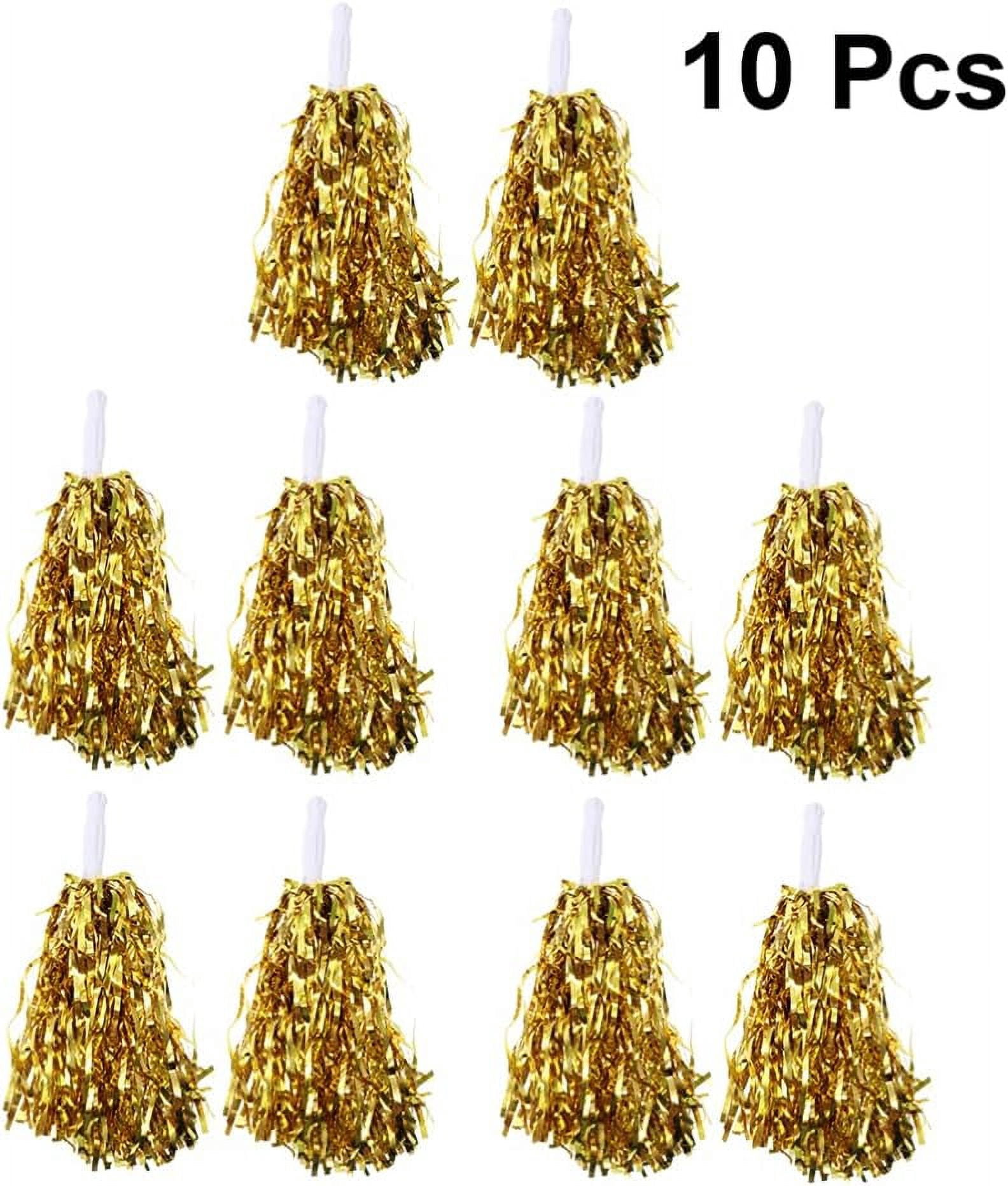 LINLIN 5 Pairs Cheerleading Pom Poms Hand Flowers Cheerleader Pompoms Cheering Hand Flowers for Sports Meeting Cheers Ball Game Dance Fancy Dress Night Party Assorted Color