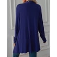 thumbnail image 3 of Luxtrada Women's Draped Front Open Cardigan Casual Long Sleeve Lightweight Cardigan (Navy,M), 3 of 4