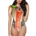 thumbnail image 1 of Balery Cobra Snake Body de cuello redondo de manga corta para mujer Tops de manga corta Tops básicos-Small, 1 of 7