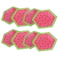 thumbnail image 2 of Omeite Disposable Party Paper Plate Red Watermelon Party Fruit Plate Cake Plate (16 pcs 10 inch 26cm hexagonal paper plates watermelon paper plates), 2 of 6