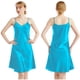 thumbnail image 1 of Camisón de verano fino y sexy con tirantes finos de satén de seda y escote en V, pijama para casa hasta la rodilla de color liso, 1 of 6