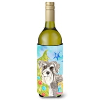 Carolines Treasures CK1866LITERK Christmas Tree Schnauzer 1 Wine Bottle Beverge Insulator Hugger  Wine Bottle multicolor