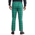 thumbnail image 3 of INSPIRE CHIC Plaid Printed Pants for Men's Regular Fit Flat Front Office Checked Slacks, 3 of 6