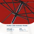 thumbnail image 4 of wikiwiki 11 FT Patio Umbrellas Outdoor Table Market Umbrella with Push Button Tilt/Crank,8 Sturdy Ribs,Fade Resistant Waterproof POLYESTER DTY Canopy for Garden,Lawn, Deck, Backyard & Pool,Bright Red, 4 of 6