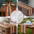 thumbnail image 6 of Burnt Orange Brown Short Table Runner 36 Inches Long, Farmhouse Vintage Wooden Cotton Linen Table Runners Dresser Scarves, Fabric Tabletop Scarf Furniture Cover for Home Dinner Party Decor 13"x36", 6 of 8