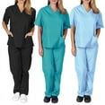 thumbnail image 5 of Uniforme médico de enfermería para mujer y hombre, ropa de trabajo, camiseta y pantalón largo, 5 of 5