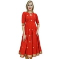 thumbnail image 4 of Atasi Readymade Designer Party Wear Indian Red Anarkali Suit Set Clothing - 8, 4 of 9