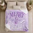 thumbnail image 5 of Christmas Greeting Merry Bright Winter Pine Snowflake Design, Festive Holiday Scene, Warm Flannel Blanket for Living Room and Reading Nook, Art Lovers Christmas Gift, Festive Home Decor, 5 of 9