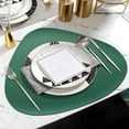 thumbnail image 4 of Leodye 1PCS Minimalist Faux-leather Triangle/Water-drop Placemat Waterproof Oil-proof Heat-resistant Home Dining Tabletop Decor -17.9*14.4IN, 4 of 5
