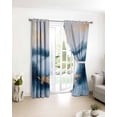 thumbnail image 3 of Navy Blue Blackout Curtains for Bedroom/Living Room, Thermal Insulated Kitchen Curtains, Contemporary Yellow Oil Painting Grommet Darkening Window Treatment Drapes 42"x63"x2, 3 of 8