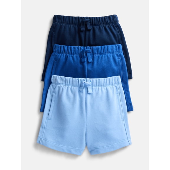 Wonder Nation Baby Boys French Terry Shorts, 3-Pack, Sizes 0-24 Months