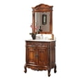 thumbnail image 3 of Benton Collection 33" Traditional Bathroom Vanity, Cherry Wood with Single Sink and White Marble Top, 3 of 5