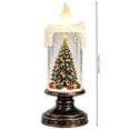 thumbnail image 2 of Christmas Snow Globe Candle Lamp Plain Swirl Lighted Swirling Water Snowflake Tabletop Decor, 2 of 5