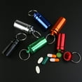 thumbnail image 2 of OUNONA 6pcs Waterproof First Aid Container Pill Holder Keychain Pill Case (Black & Red & Blue & Silver & Orange & Green), 2 of 6
