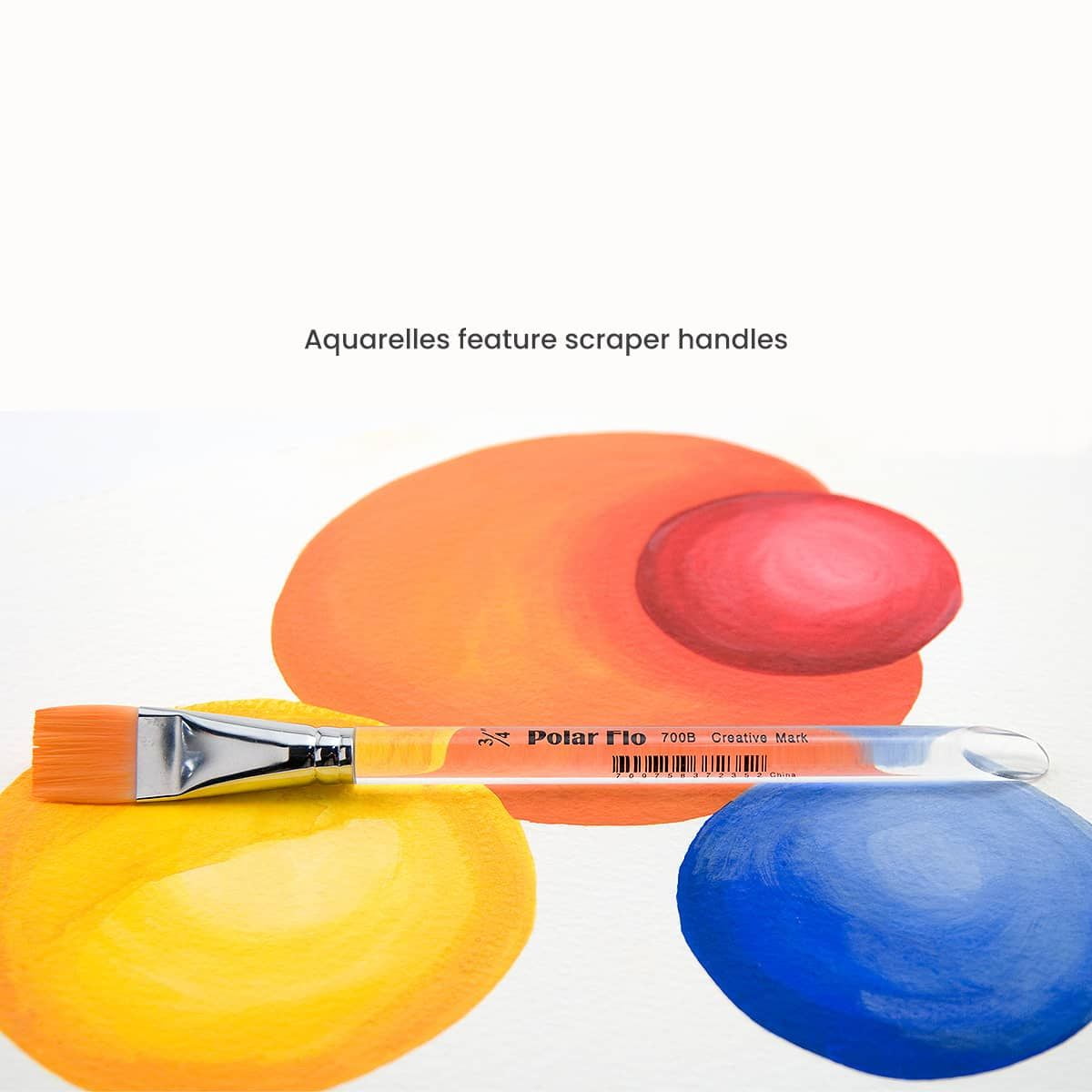 Creative Mark Polar Flo Professional Watercolor Brushes - Assorted Bulk Pack of 108 - Short Handle, Nickel-Plated Seamless Brass Ferrule - Art Paint Brushes for Acrylic, Watercolor, Gouache & More