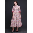 thumbnail image 4 of Bimba Floral Women Casual Shirt Dress Print Party Mid-Calf Swing Dress-XXX-Large, 4 of 5