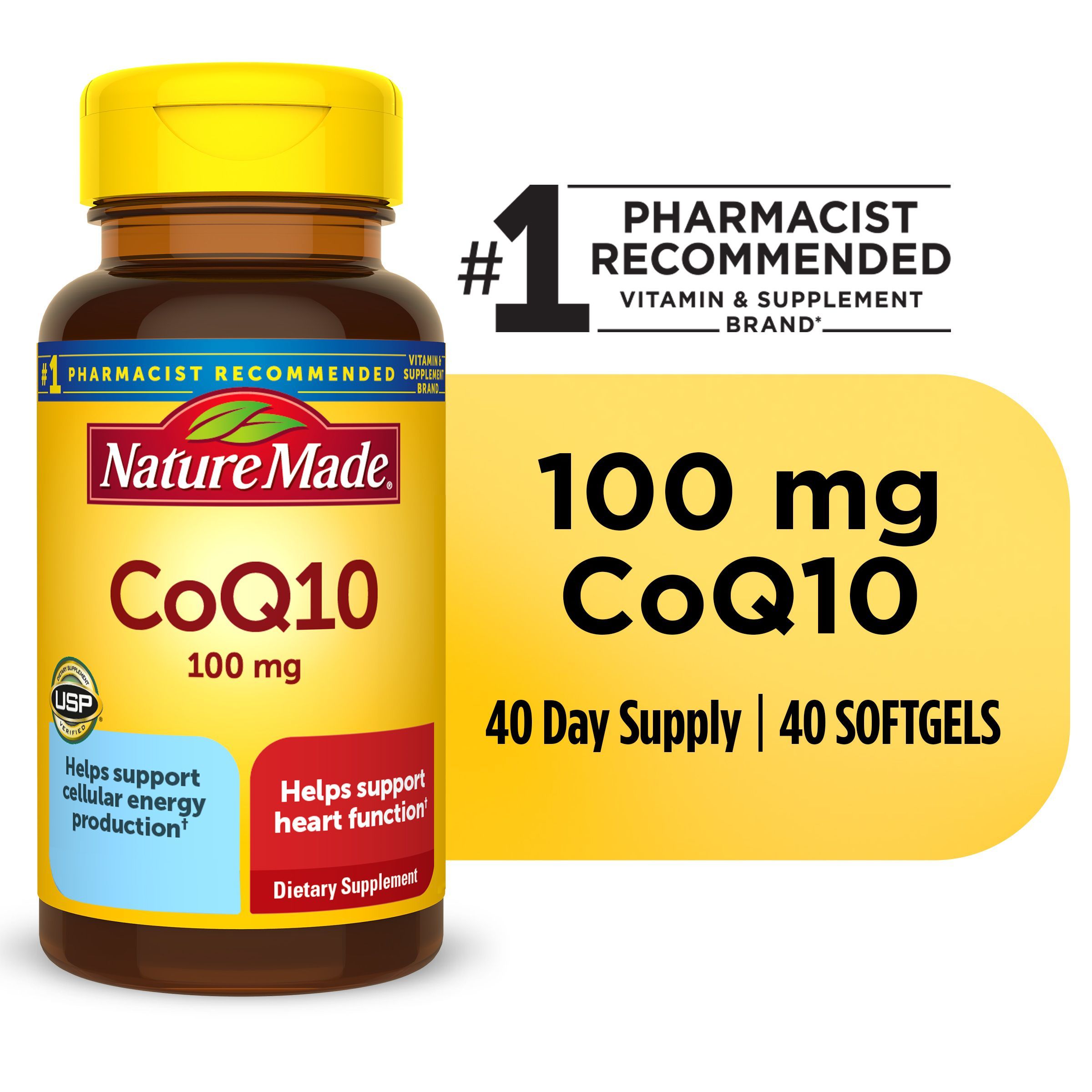 Nature Made CoQ10 100 Mg Softgels Dietary Supplement For Heart Health Nature Made CoQ10 100 Mg Softgels Dietary Supplement For Heart Health