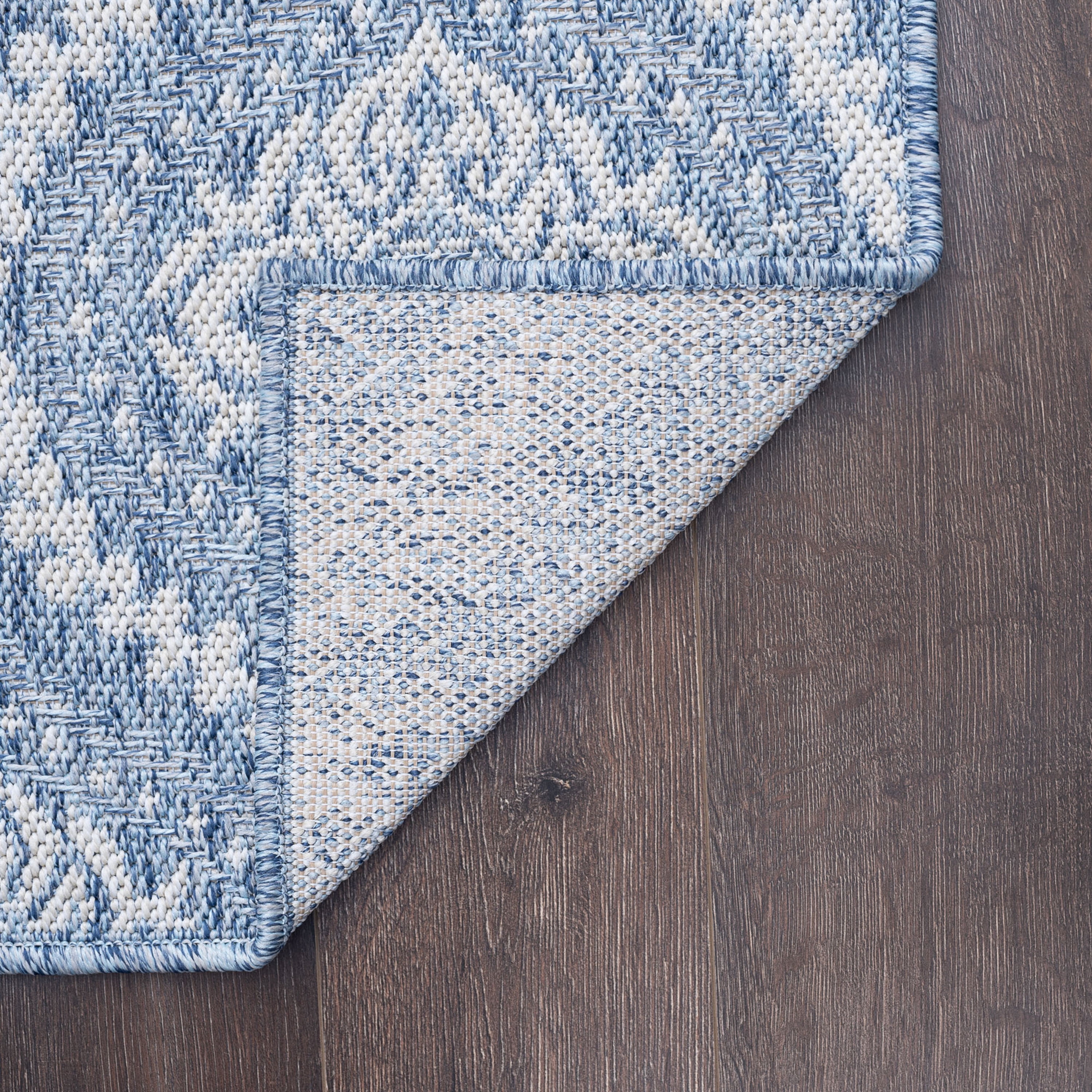 2x3 Water Resistant, Small Indoor Outdoor Rugs for Patios, Front Door Entry, Entryway, Deck, Porch, Balcony | Outside Area Rug for Patio | Blue, Damask | Size: 2' x 3'
